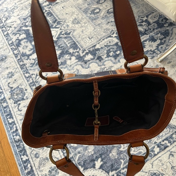 Coach Patchwork Tote in Denim and Brown Leather - Picture 3 of 3